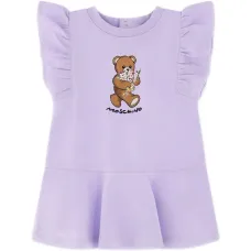 Платье с оборками и принтом "медвежонок"