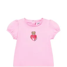 Футболка с принтом медвежонка и рукавами-фонариками