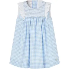 Платье в клетку с отделкой рюшами