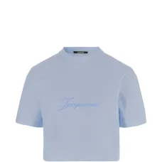 Укороченная футболка с вышитым логотипом