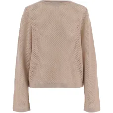 Геометричный ажурный вязаный свитер