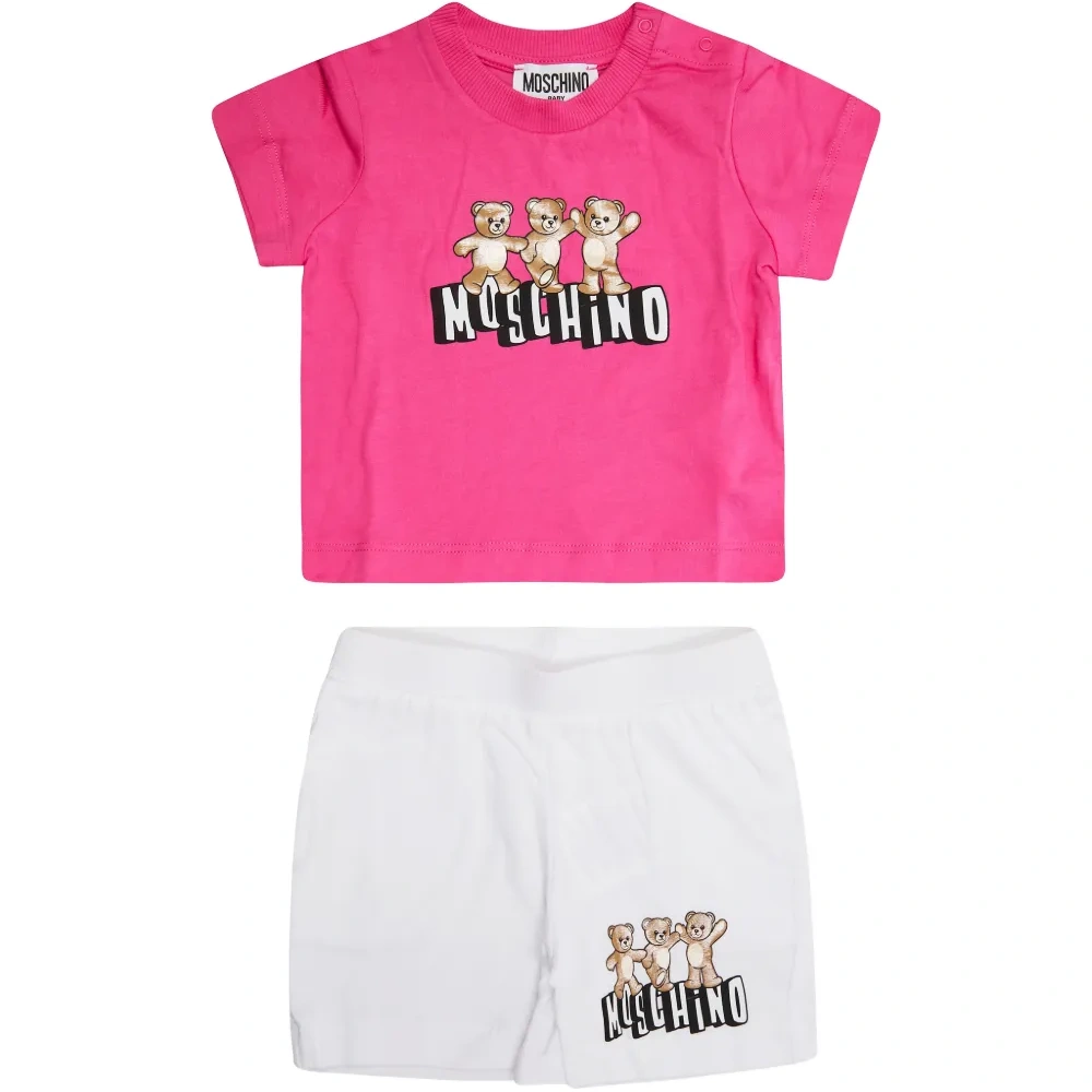 Комплект с футболкой и шортами с принтом медвежонка