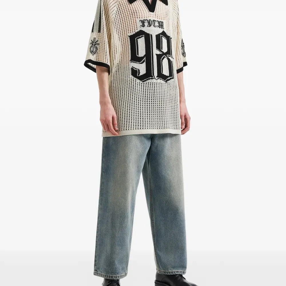 Футболка вязаная в открытую с цифрами