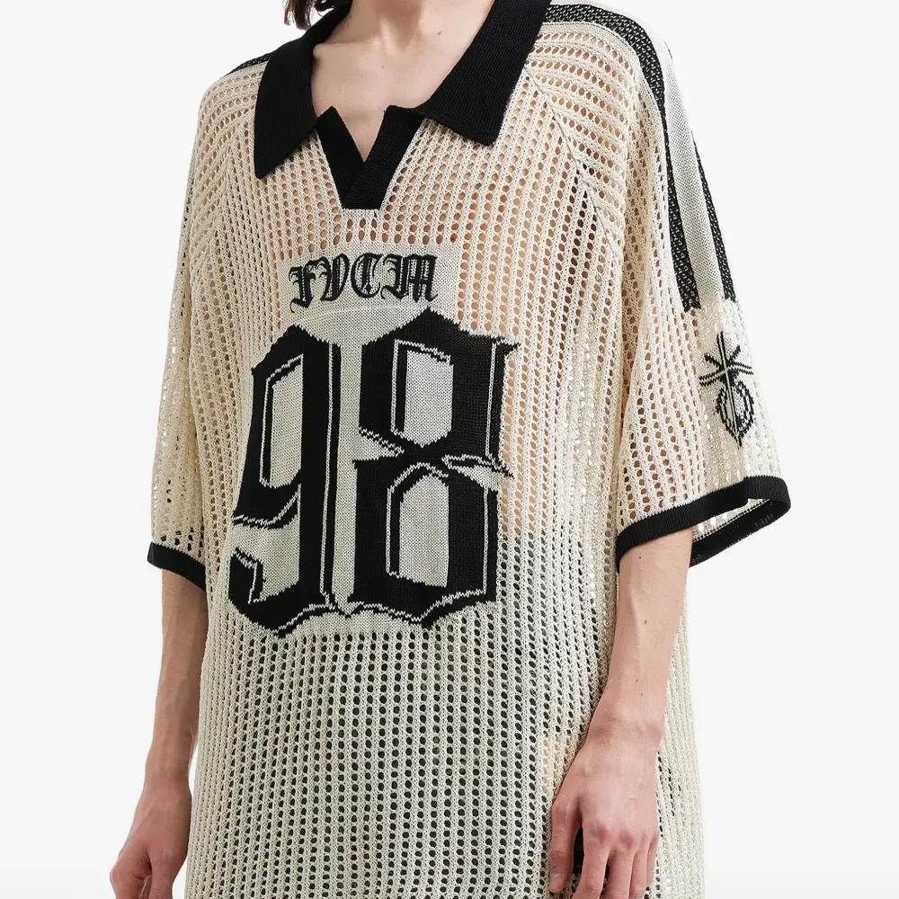 Футболка вязаная в открытую с цифрами