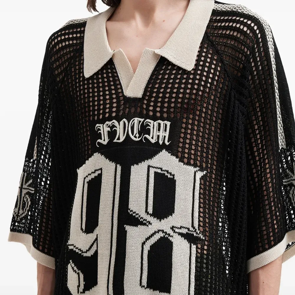 Футболка вязаная в открытую с цифрами