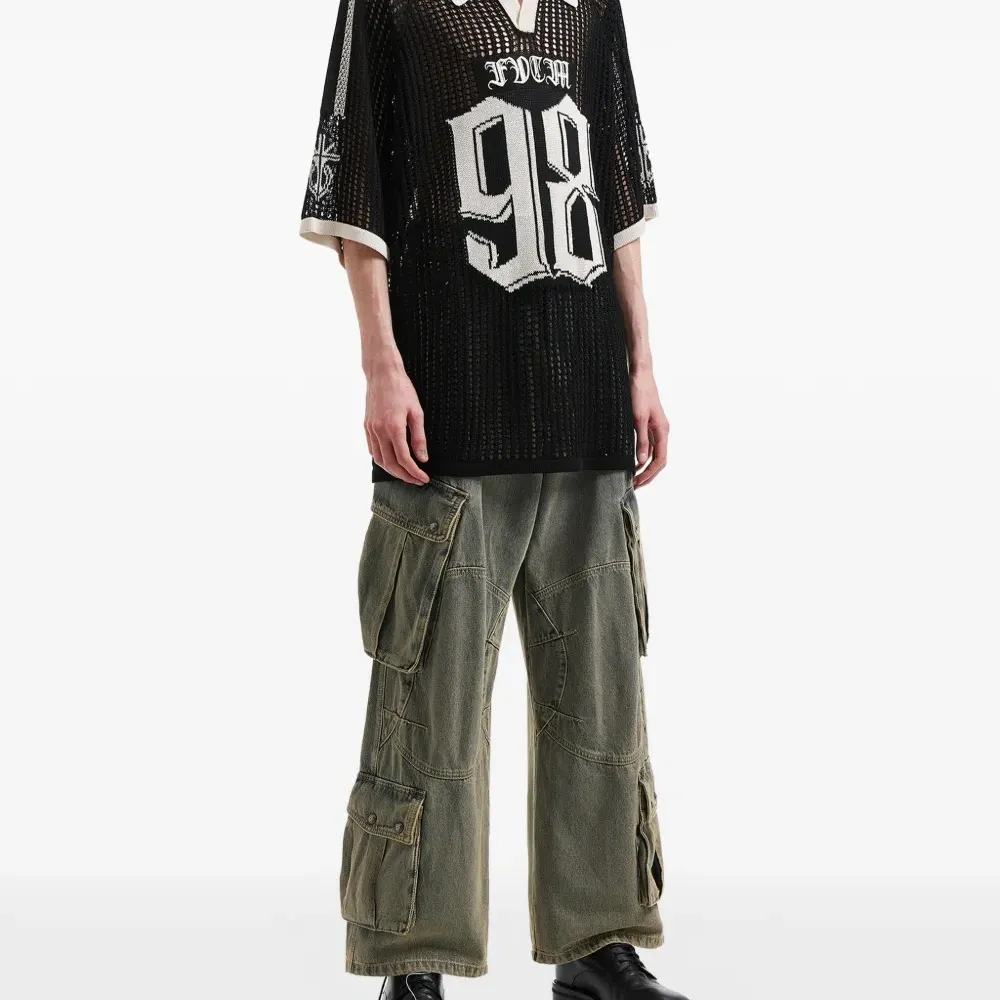 Футболка вязаная в открытую с цифрами