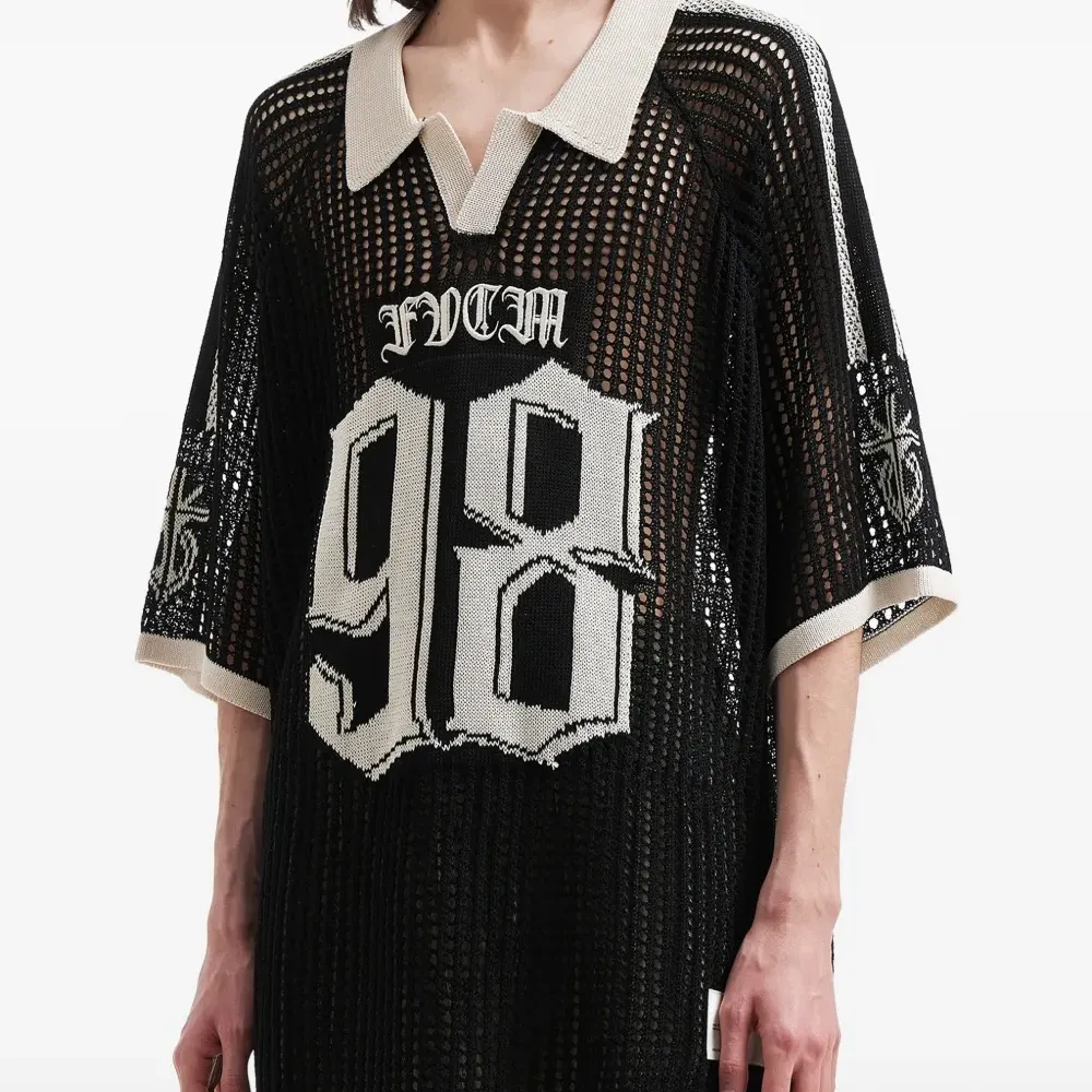 Футболка вязаная в открытую с цифрами