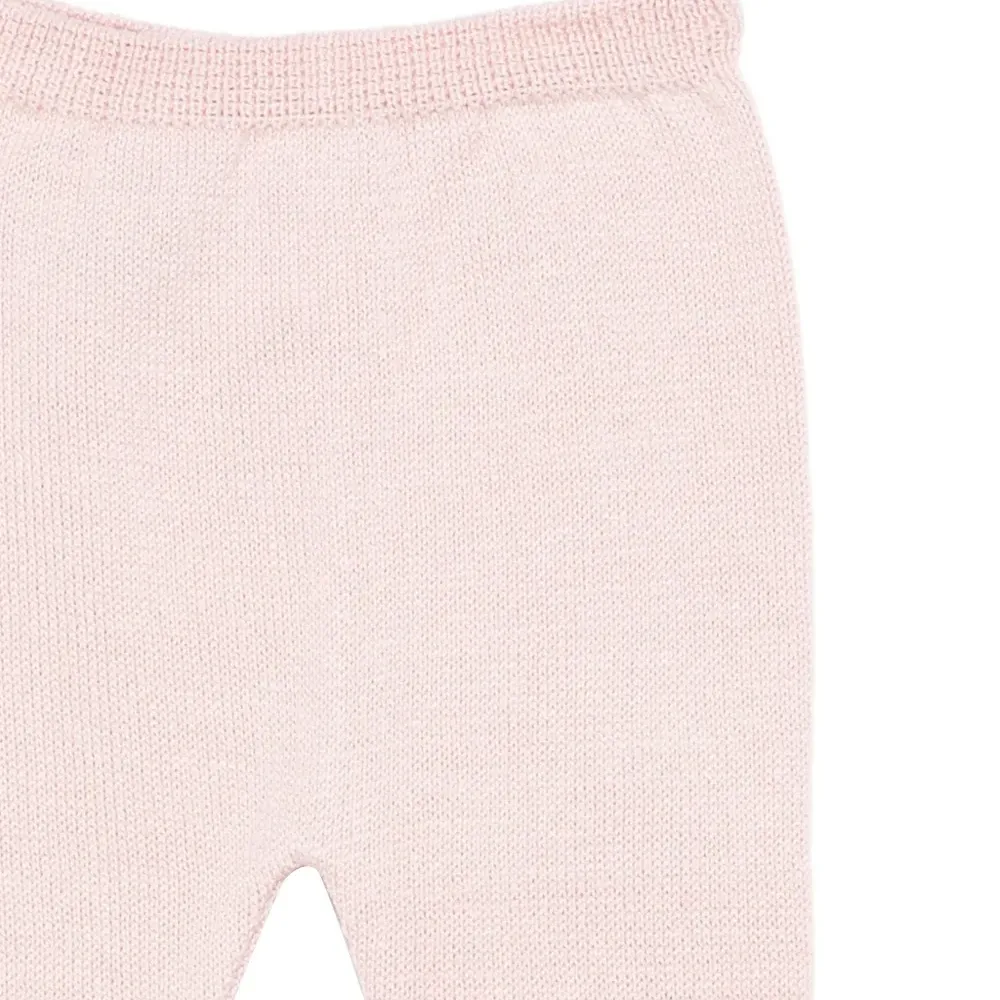 Вязаный комплект с кружевным воротником и брюками