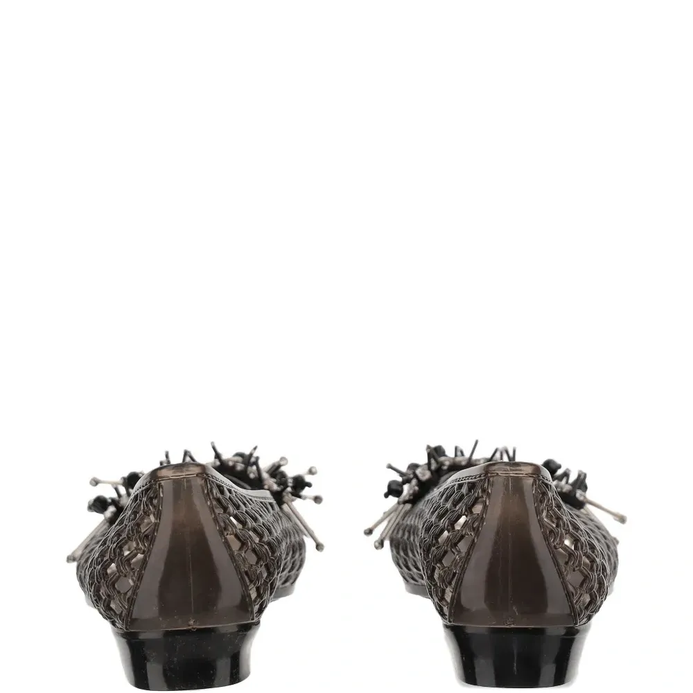 Балетки, украшенные бусинами