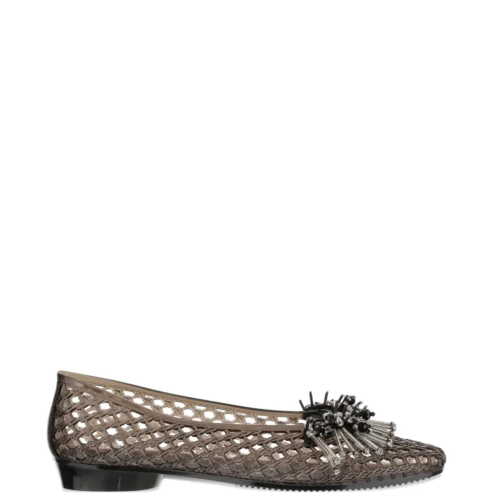 Балетки, украшенные бусинами