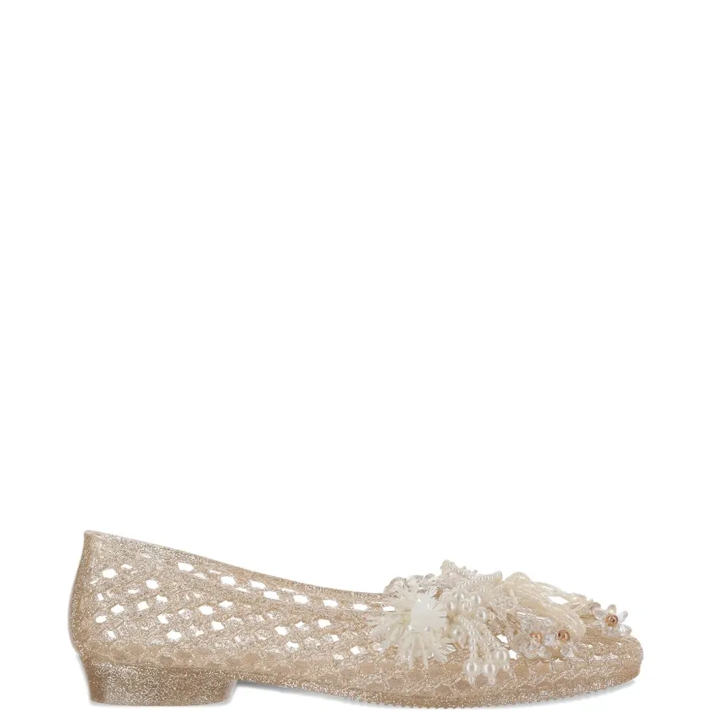 Балетки, украшенные бусинами