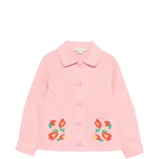 Куртка с вышивкой в виде цветов и передними карманами Куртка с вышивкой в виде цветов и передними карманами