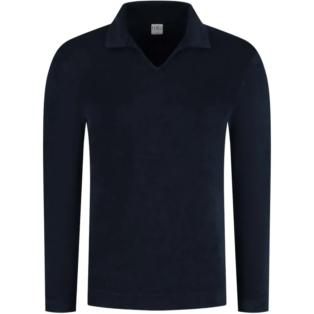 Футболка с V-образным вырезом и длинными рукавами