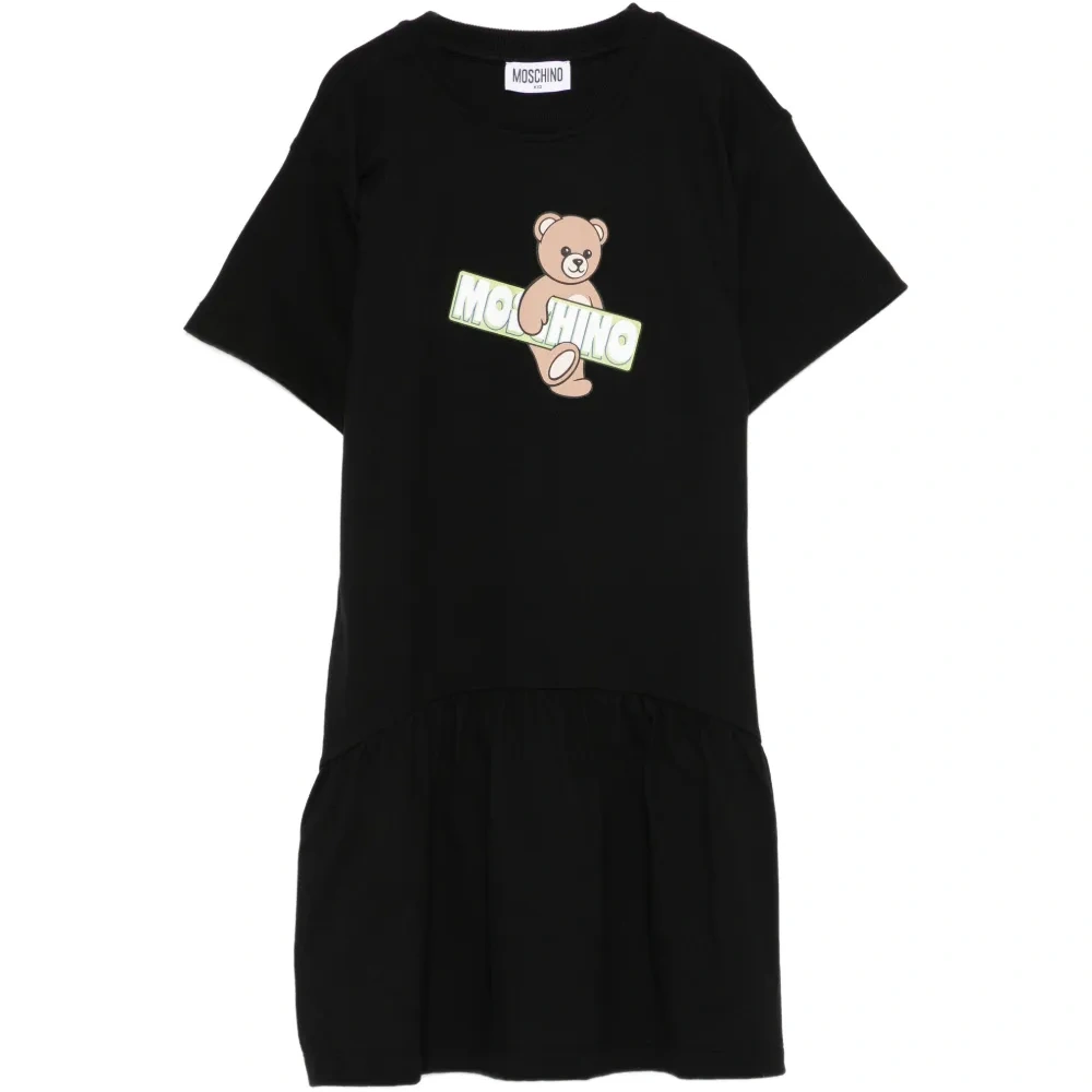 Платье с оборками и принтом медвежат