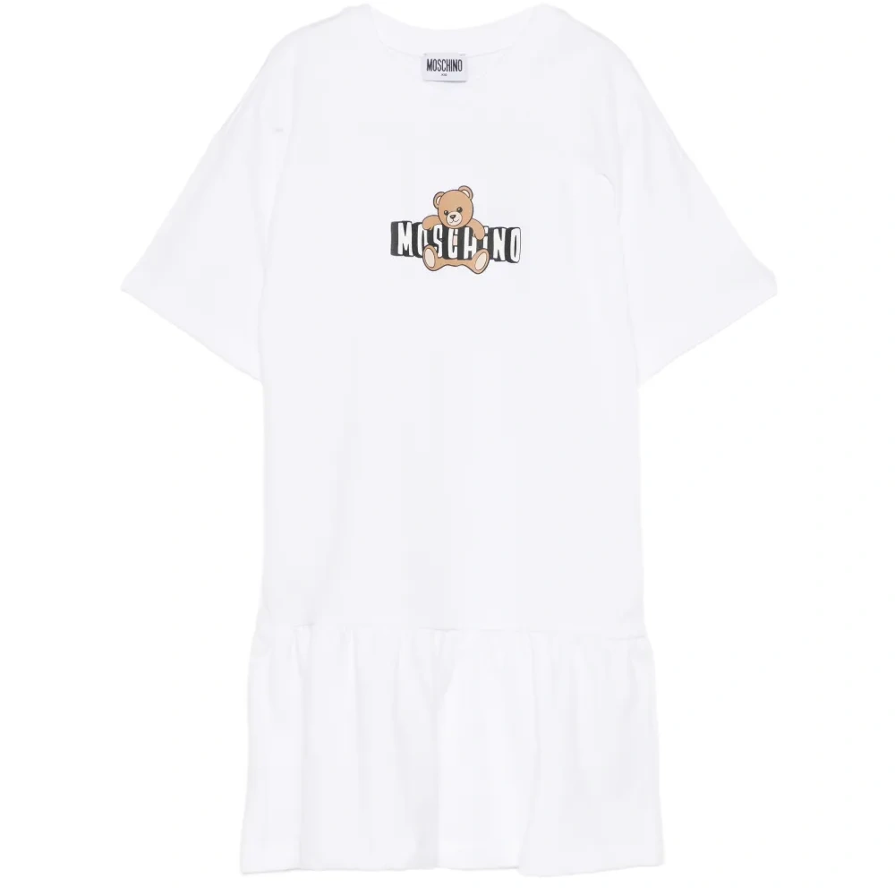 Платье с оборками и принтом "тедди"