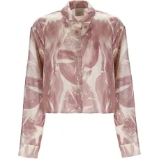 Рубашка с принтом и острым воротником