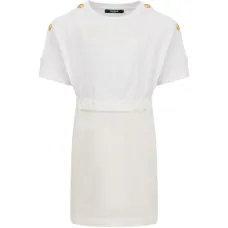 Мини-платье с короткими рукавами и пуговицами