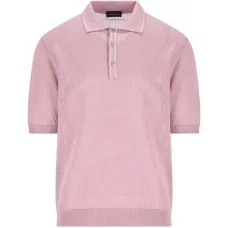 Ажурная рубашка-поло на пуговицах