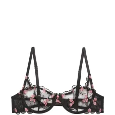 Бюстгальтер с вышивкой в виде роз и зубчатым краем