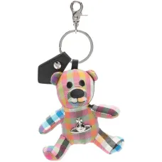 Брелок в виде медвежонка в клетку