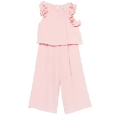 Комплект из гофрированных брюк и блузы с рюшами из газа