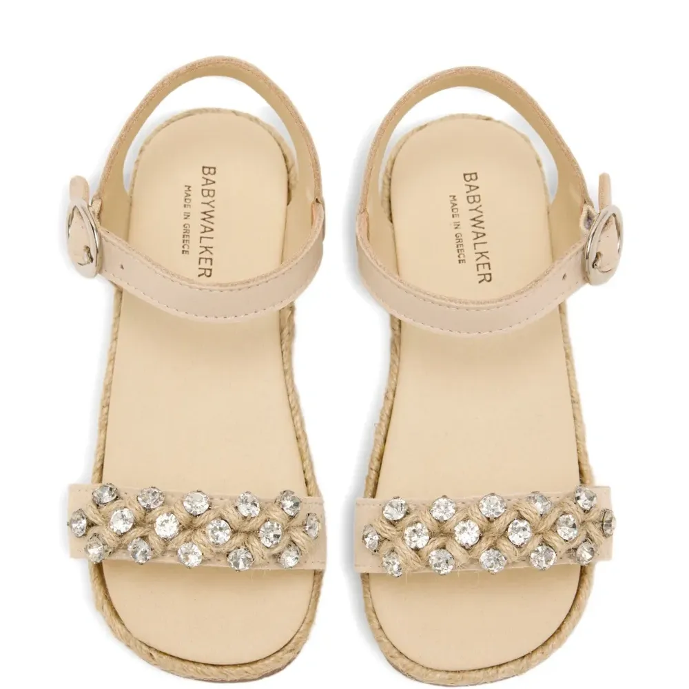 Босоножки с открытым носком, украшенные кристаллами и пряжкой Босоножки с открытым носком, украшенные кристаллами и пряжкой