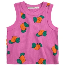 Рифленый топ с принтом в мандариновом цвете