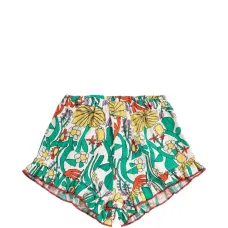Травяные шорты с цветочным рисунком и оборками
