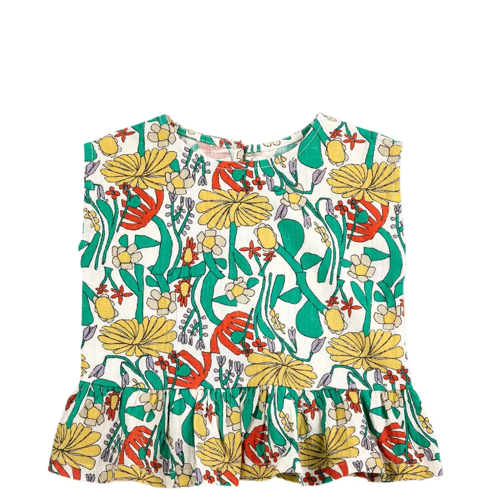 Топ с цветочным принтом и оборками