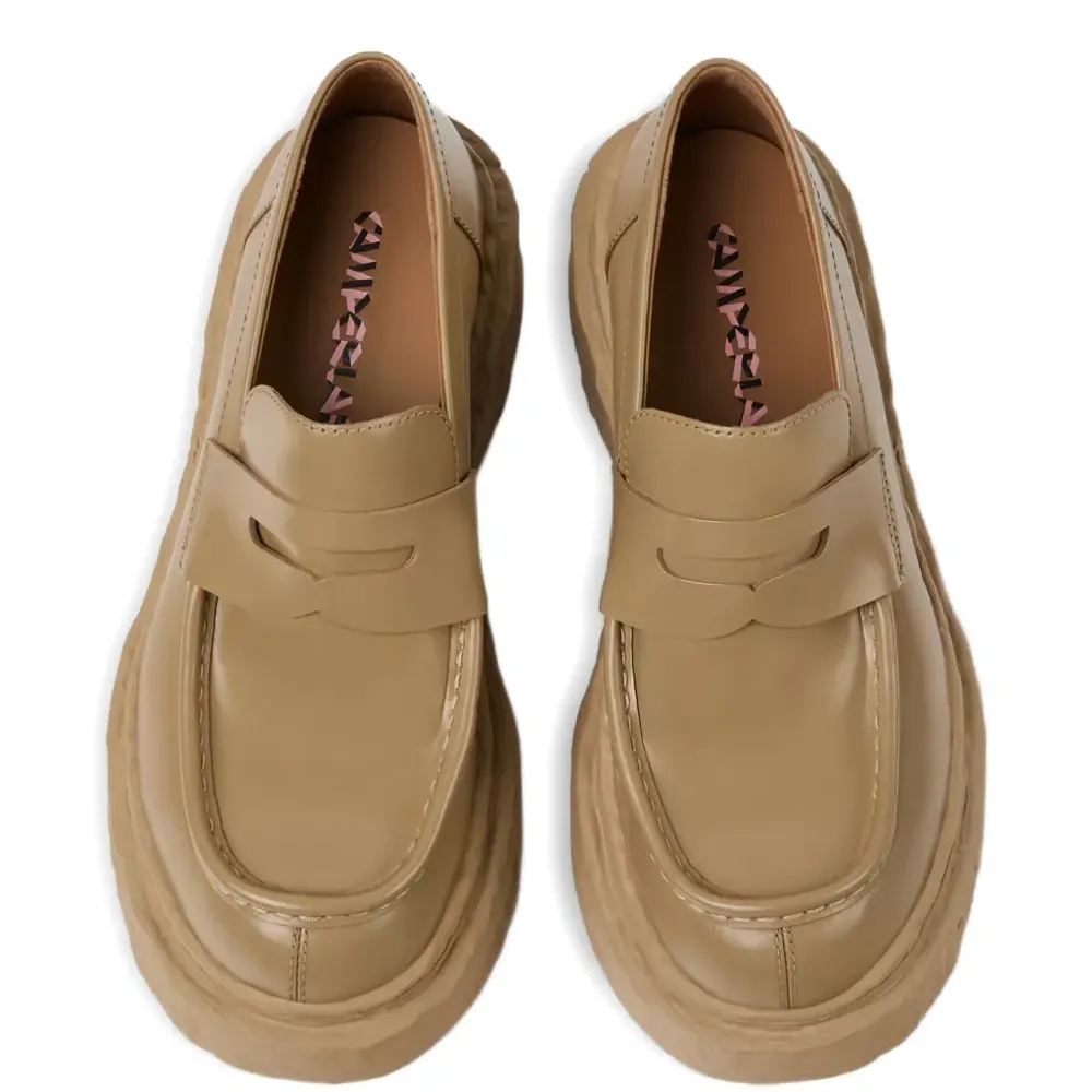 Кожаные лоферы с ремешком-пенни