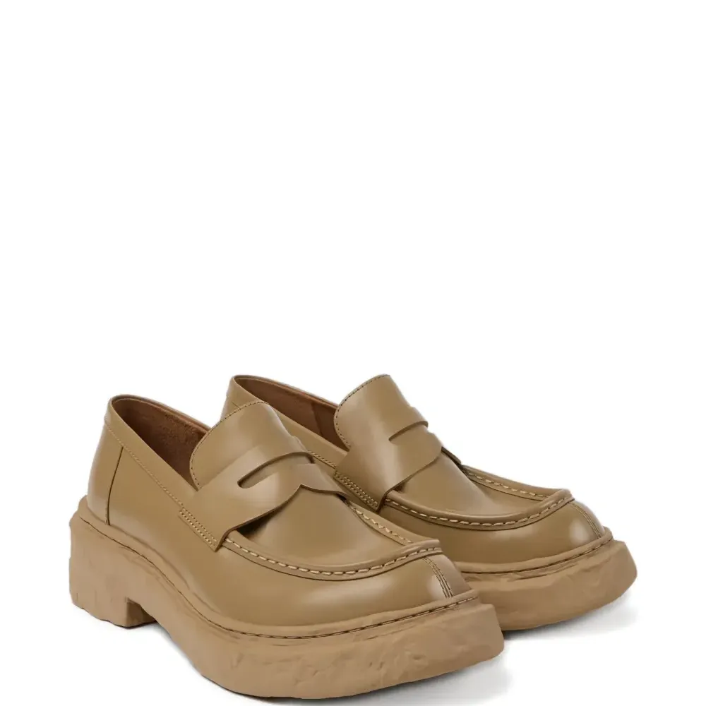 Кожаные лоферы с ремешком-пенни