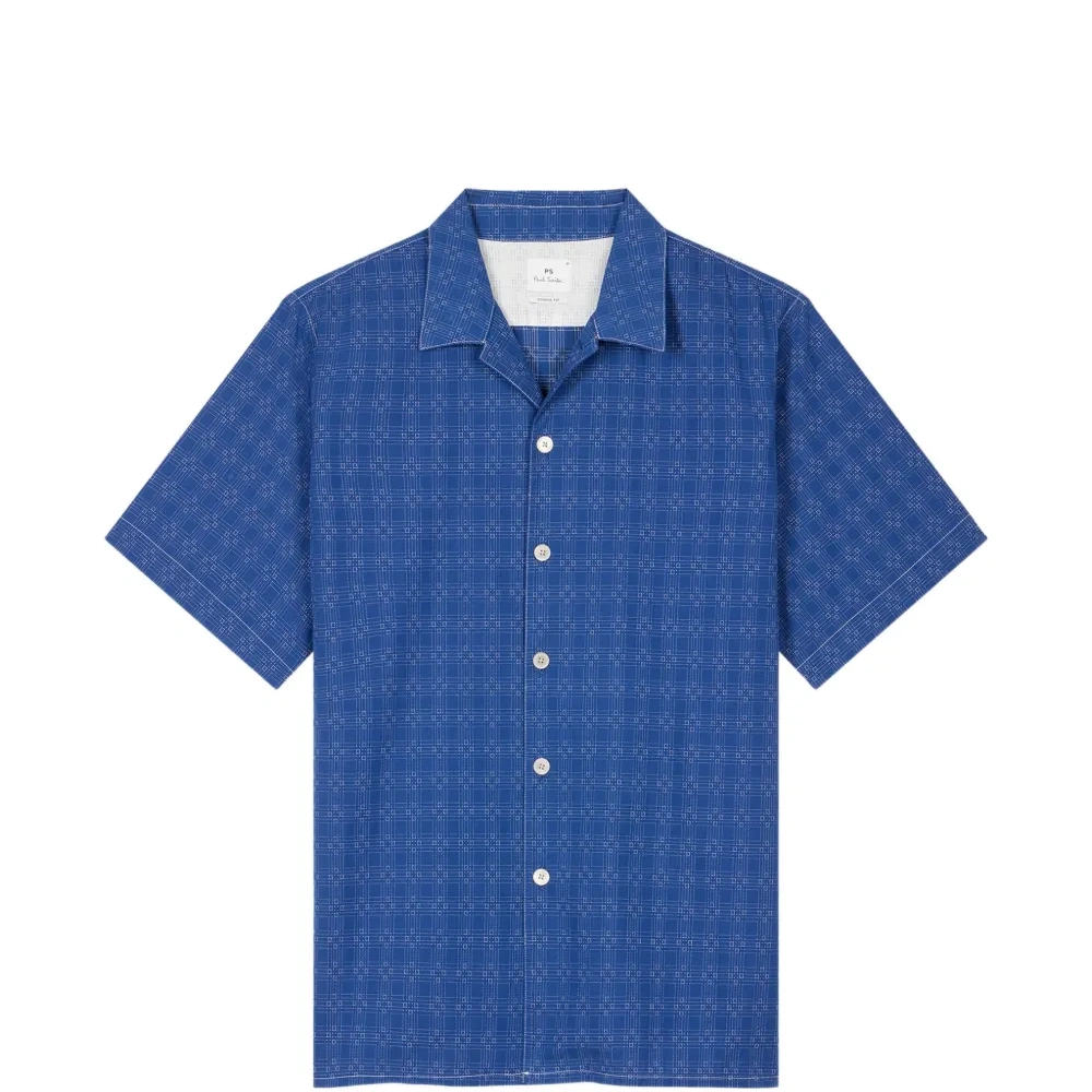 Рубашка в клетку с открытым воротом