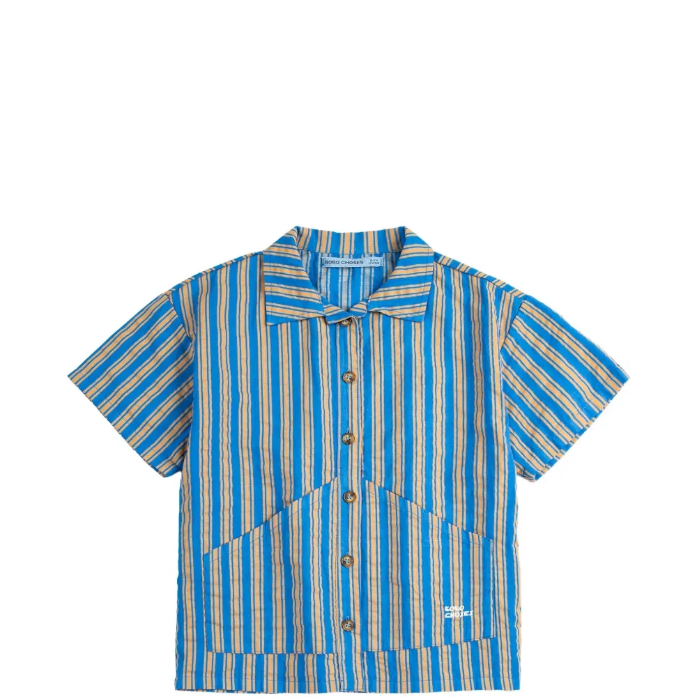 Рубашка в полоску с карманом