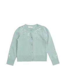 Кардиган с цветочным бисерным декором