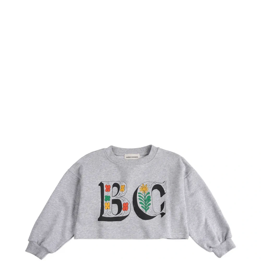 Укороченный свитшот с графическим принтом Spring Letters