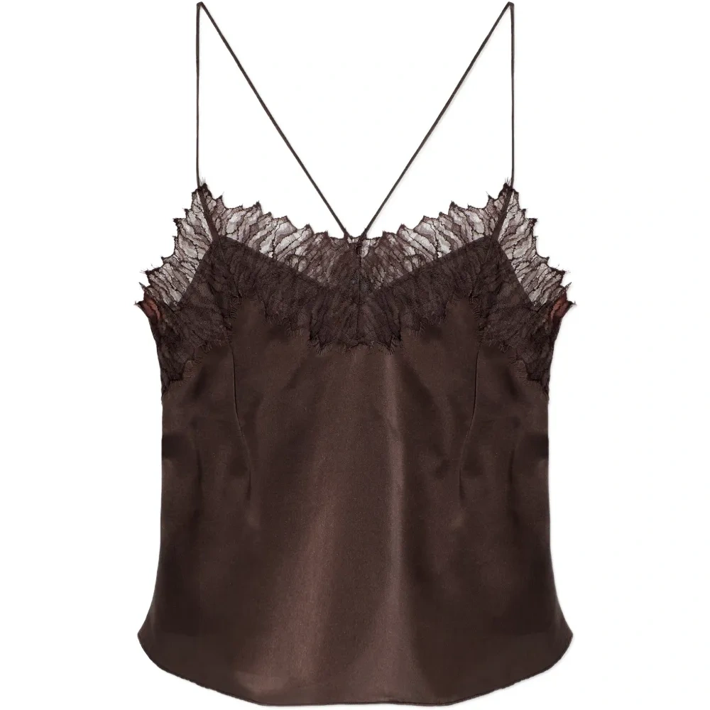 Блузка без рукавов с кружевной отделкой Блузка без рукавов с кружевной отделкой