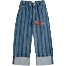 Брюки с полосатым узором и шлевками для пояса Брюки с полосатым узором и шлевками для пояса