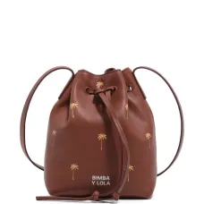 Маленькая сумка-ведро с кулиской и принтом Маленькая сумка-ведро с кулиской и принтом