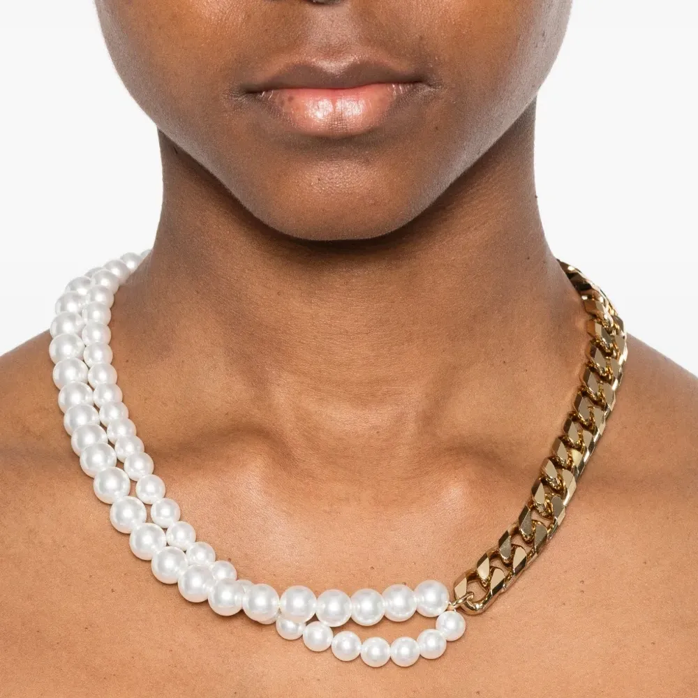 Ожерелье с цепочкой и искусственным жемчугом