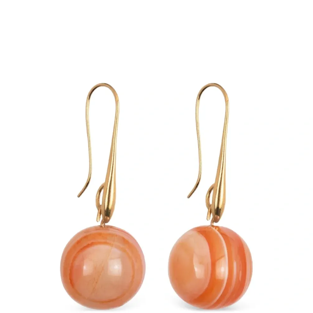 Серьги-подвески с агатами Серьги-подвески с агатами