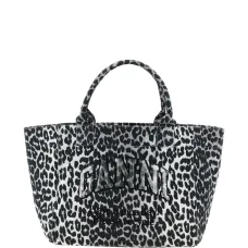 Средняя сумка-тоут с леопардовым принтом и пайетками Средняя сумка-тоут с леопардовым принтом и пайетками