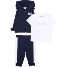 Спортивный костюм с капюшоном и полосатыми деталями