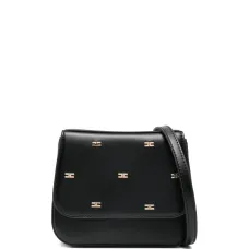 Мини-сумка через плечо с клапаном и украшением в виде логотипа