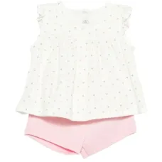 Комплект с шортами с оборками и принтом в виде сердец Комплект с шортами с оборками и принтом в виде сердец