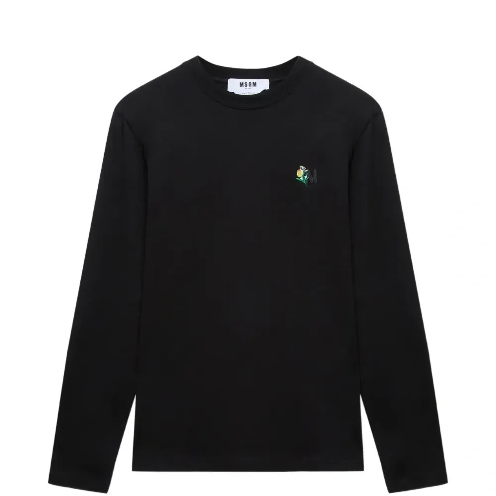 Топ с длинными рукавами и цветочным принтом