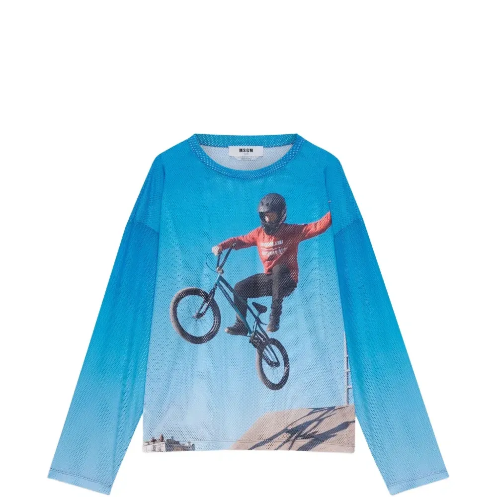 Футболка с длинными рукавами и принтом