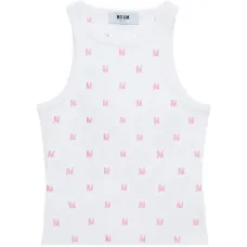 Трикотажная майка в рубчик с монограммой Трикотажная майка в рубчик с монограммой