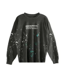 Свободный свитшот с принтом в стиле "разбрызганная краска" и длинными рукавами