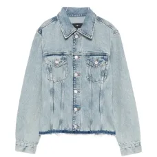 Куртка-тракер на пуговицах с потертыми краями