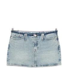 Мини-юбка вишнёвого цвета с необработанным краем